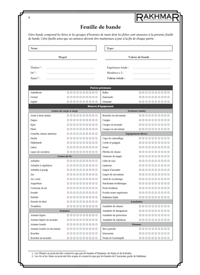 Aperçu du livre Rakhmar - feuille de bande